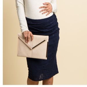 NWT PinkBlush Maternity Navy Lace Skirt Sz MED